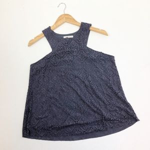 Hint of Mint Faux Suede Perforated Tank Top Size M